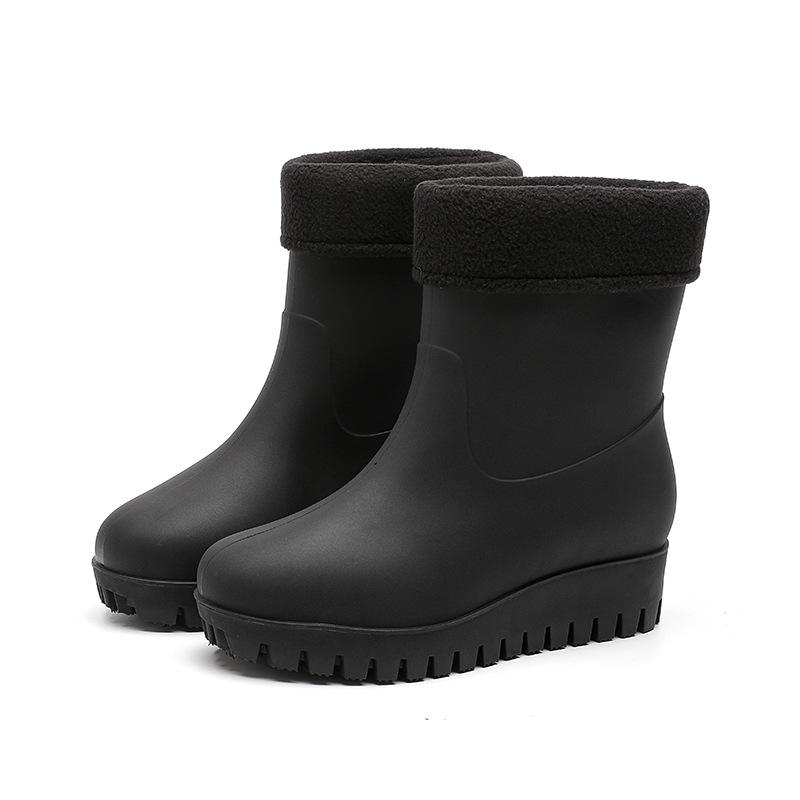 New Fashion Rain Shoes Women's Waterproof and Non-slip Medium Tube Water Boots Matte Rubber Shoes Kitchen Women's Rain Boots