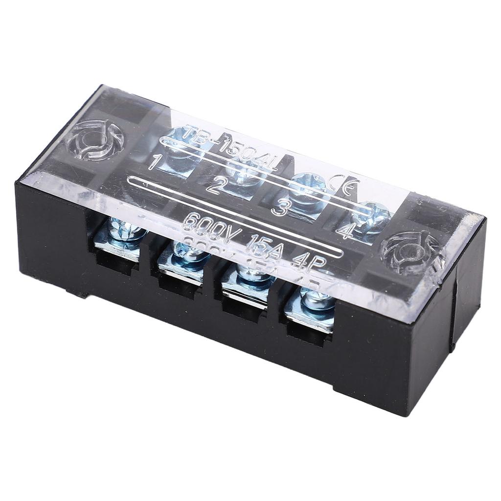 Клеммная колодка двухрядная сильноточная винт M3 барьерный блок для проводов с крышкой 15А 600В 5 шт.