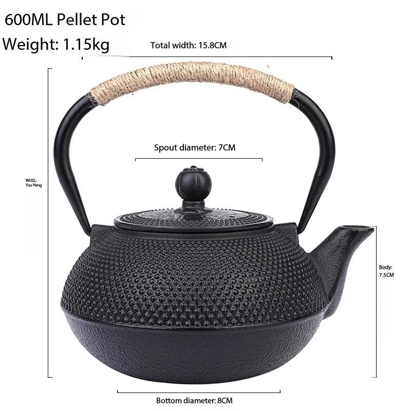 Kitchen Tea Set Japanese Cast Iron Teapot Boiling Kettle Oolong Pu Erh Tea Outdoor Kettle with Filter Teapot Home Bar Supplies
