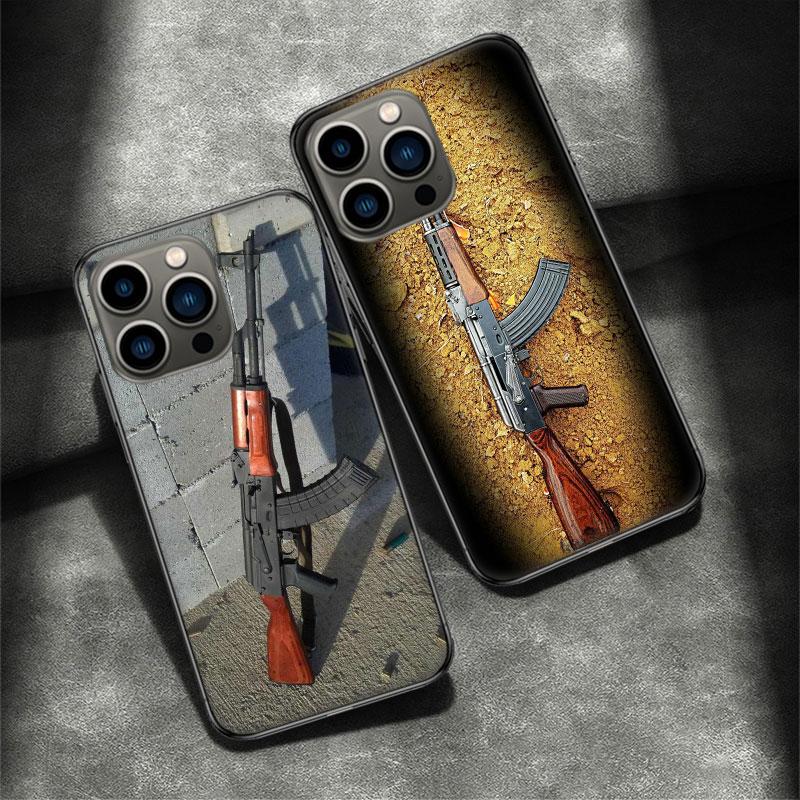 Прочный и надежный чехол для телефона AK47 для Apple iPhone 16E 16 Pro Max 15 Plus Мягкий 13 12 Mini Чехол 11 14 Pro Max Capa 8 7 SE Sh