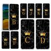 Phone Case For Samsung A54 A52 A50 A70 A10 A30 A40 A20S A20E A02S A12 A14 A22 A24 A42 A34 A32 5G A04s Cover Crown Letter A To Z