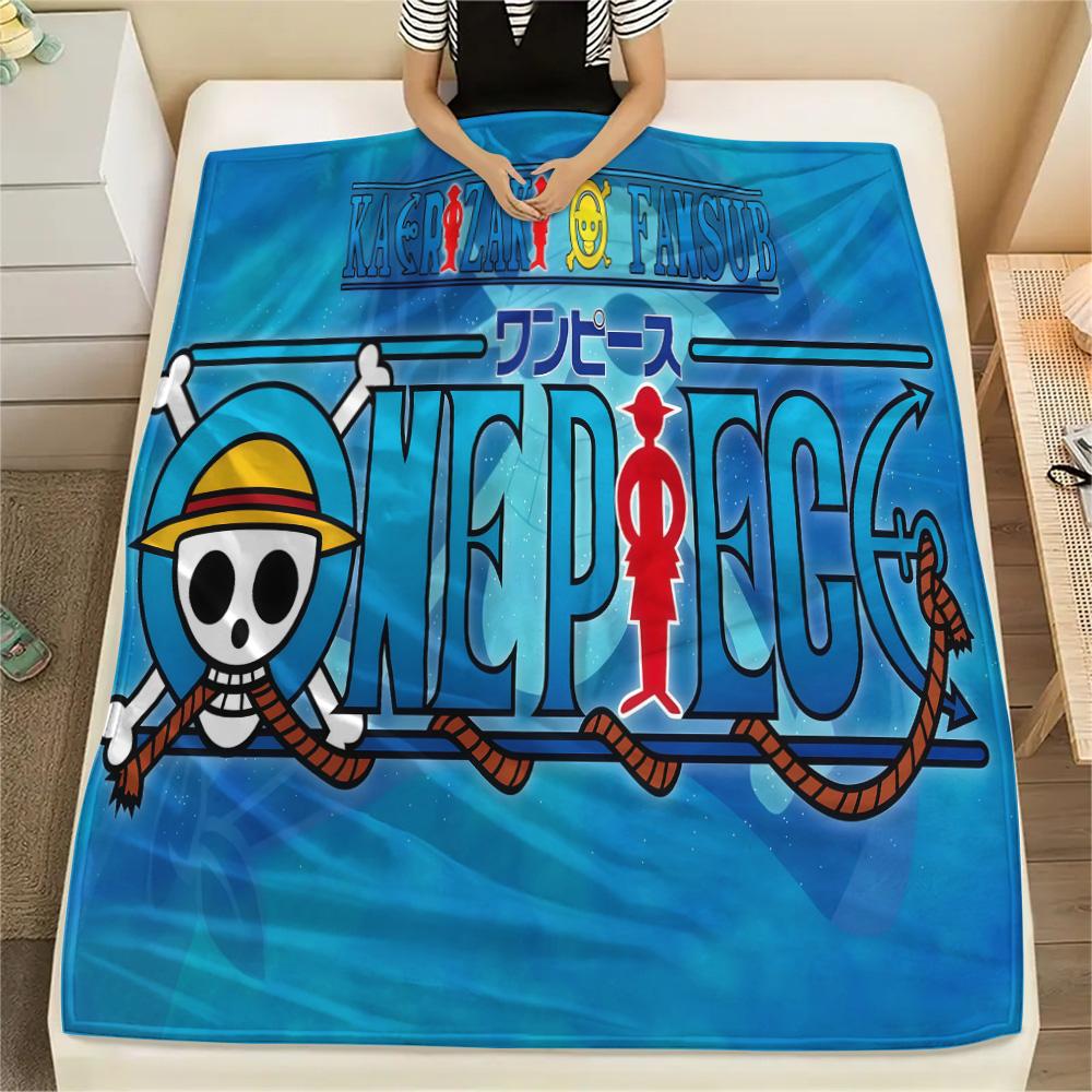 1PC Anime One Piece Patterned Flannel Blanket Suitable For All Seasons For Home Decor Warmth And Comfort Gifts Holiday Present