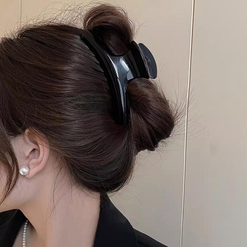 Очень большой элегантный зажим-краб для волос, дугообразный геометрический зажим-акула, зажимы для волос, захват, простой винтажный женский аксессуар для волос