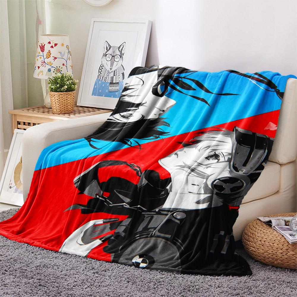 1PC Persona Print Flannel Blanket, High quality Comfortable for All Seasons, Home Decor, Warmth and Comfort, Perfect for Christmas Gifts106
