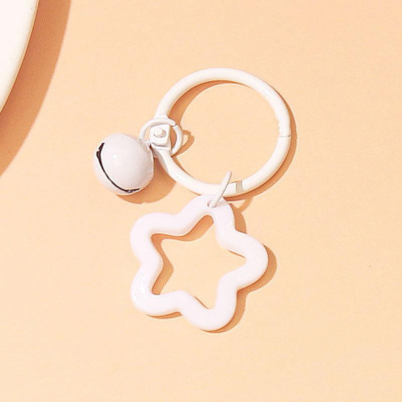 2 шт. корейской версии Ins Small Fresh Color Small Star Bell Keychain Candy Color Keyring Cuestionary Keychain Cuestionary Keychain Accessories