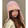 Pink Wool Aviator Hat with Earflaps - Warm & Versatile for Autumn/Winter Skiing