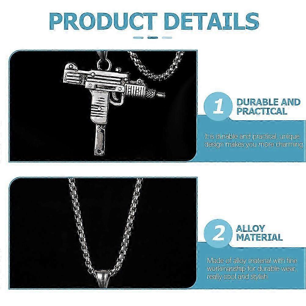 Men Necklace 5Pcs Cool Style Pendant Chain Jewelry Perfect For Dancing Parties And Birthdays 55X3.6CM