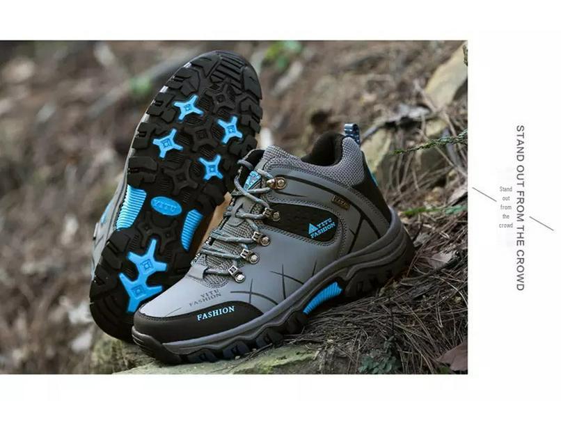 Мужские водонепроницаемые кожаные походные ботинки - Утепленные, средней высоты, морозостойкие для осени и зимы