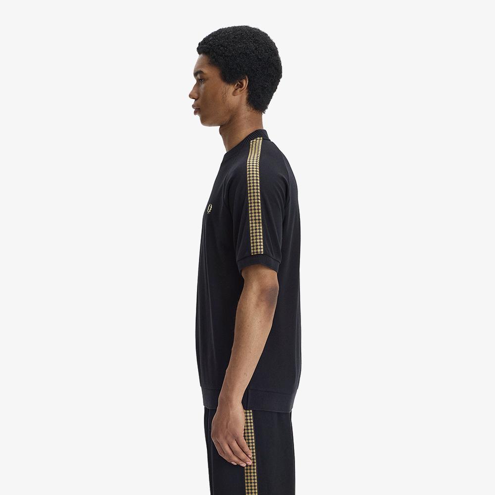 FRED PERRY [Sharp] Cross Tape T-Shirt - Black Afpm2612307-102