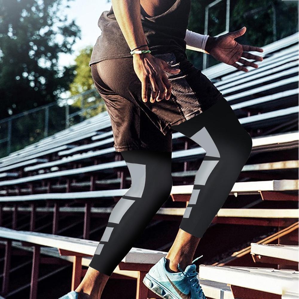 1 пара компрессионных длинных носков для мужчин и женщин, до колена, для фитнеса, наколенник, противоскользящие, поддержка бедра, длинные чулки, рукава для ног и бедер
