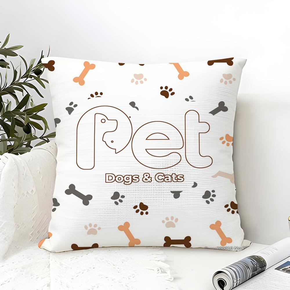 Animal Alphabet Pillow Case Cotton Linen Fabric Square Zipper Pillowcase Home Decorative Living Room