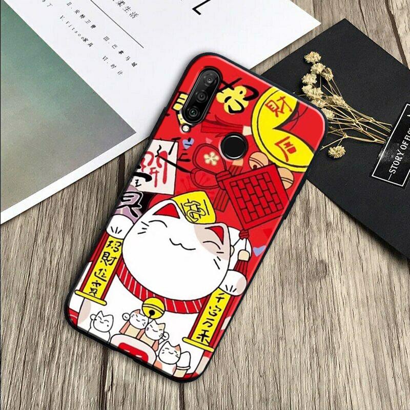 Maneki Neko Lucky Money Cat For Huawei Nova 11 Pro 12i 3i 7i 8i 9 10 SE Y60 Y61 Y70 Y72 Y73 Y90 Y91 P20 P30 P40 Lite Case