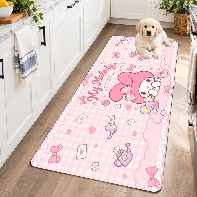 Flannel Kitchen Mat My Melody Soft Area Rug Non Slip Floor Carpet Home Decoration