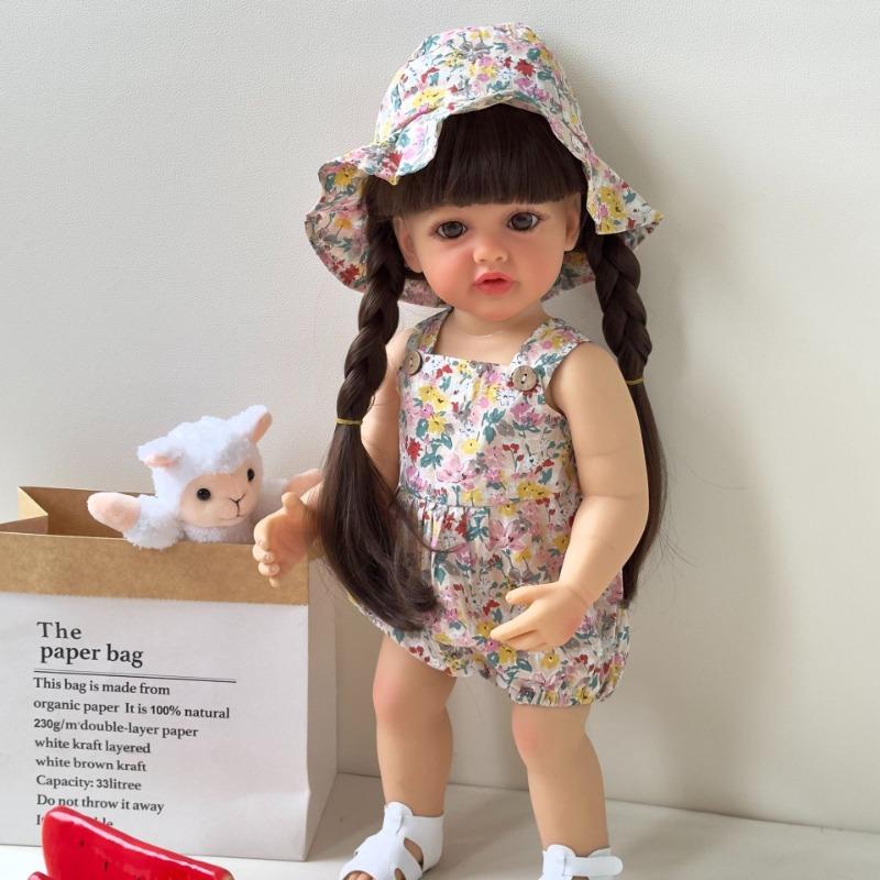 22'' 55cm Reborn Babies Doll Girl Toddler Betty Waterproof Full Vinyl Body Simulation Doll Children Bath Toy Baby Dolls for Kids Birthday Xmas Present
