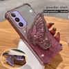 Блестящий чехол-подставка «Бабочка» для телефона Samsung S25 S24 23 S22 S21 Ultra Plus S25 S23 FE A17 A07 A06 A56 A36 A16 A55 A35 A25 A15 A54 A53 A14 A13