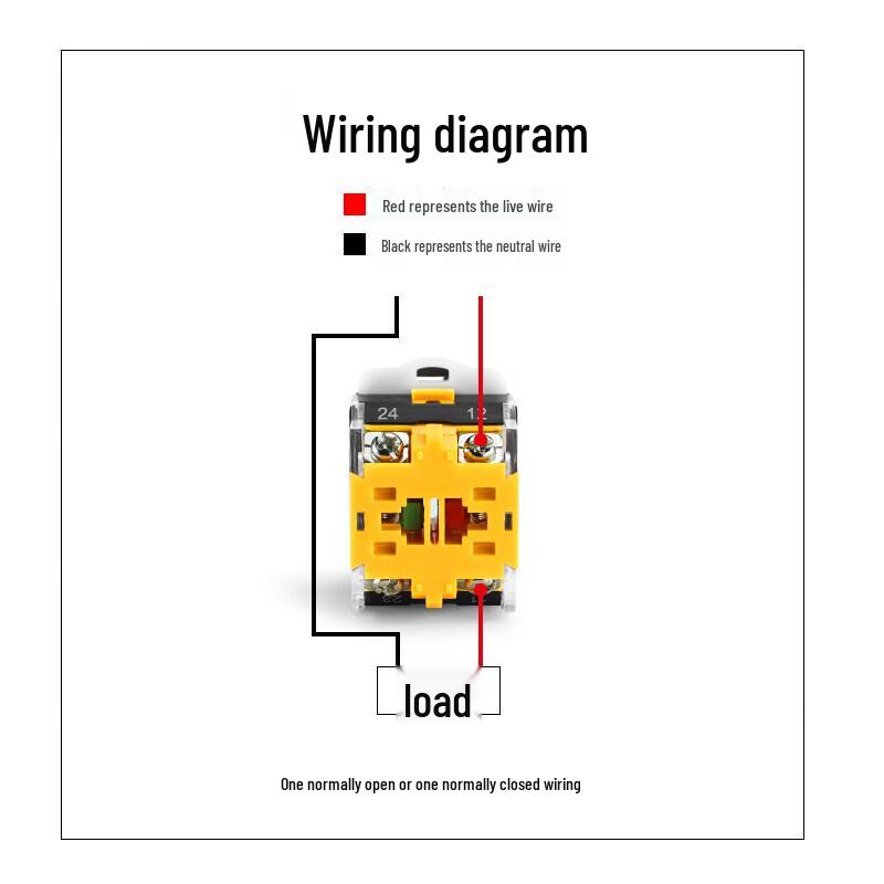 HUIJUN LA38 Red Momentary Push Button Switch 1NO 1NC