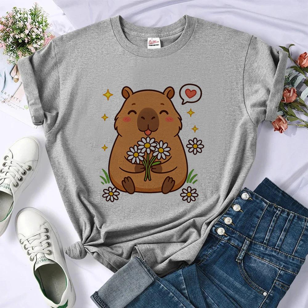 Capybara Shirt Teen Unisexga Cute Goth Scene  Y2k Tshirt Japan Grunge Japanese Dollette Gyaru