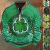 Men's St. Patrick's Day Vintage Casual Zip Sweatshirt Outdoor Casual Top