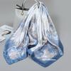 90*90cm Elegant Floral Printed Square Scarf Hijab Women Luxury Stain Silk Hair Wraps Muslim Fashion Foulard Shawl Neckerchief