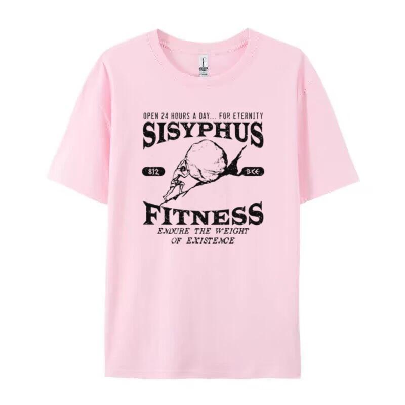 Sisyphus Fitness Funny TShirts Loose Vintage Workout T Shirt Greek Mythology Graphic Tee Personal Training Shirt Unisex Clothes