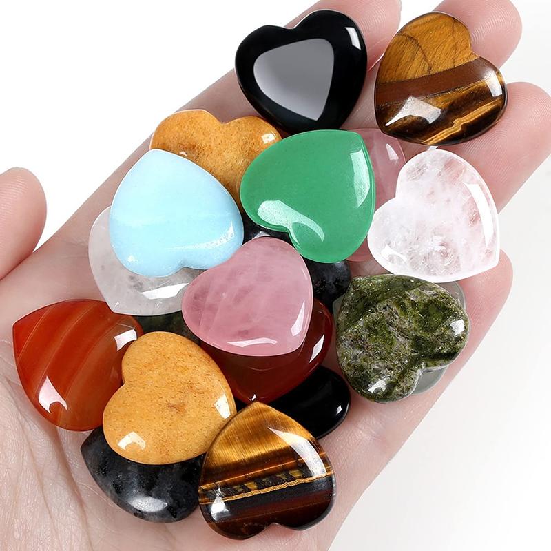 Colored Heart-shaped Love Heart Gemstone Handicraft Amethyst Agate Irregular Mineral Healing Stone Home Desktop Ornaments Decor