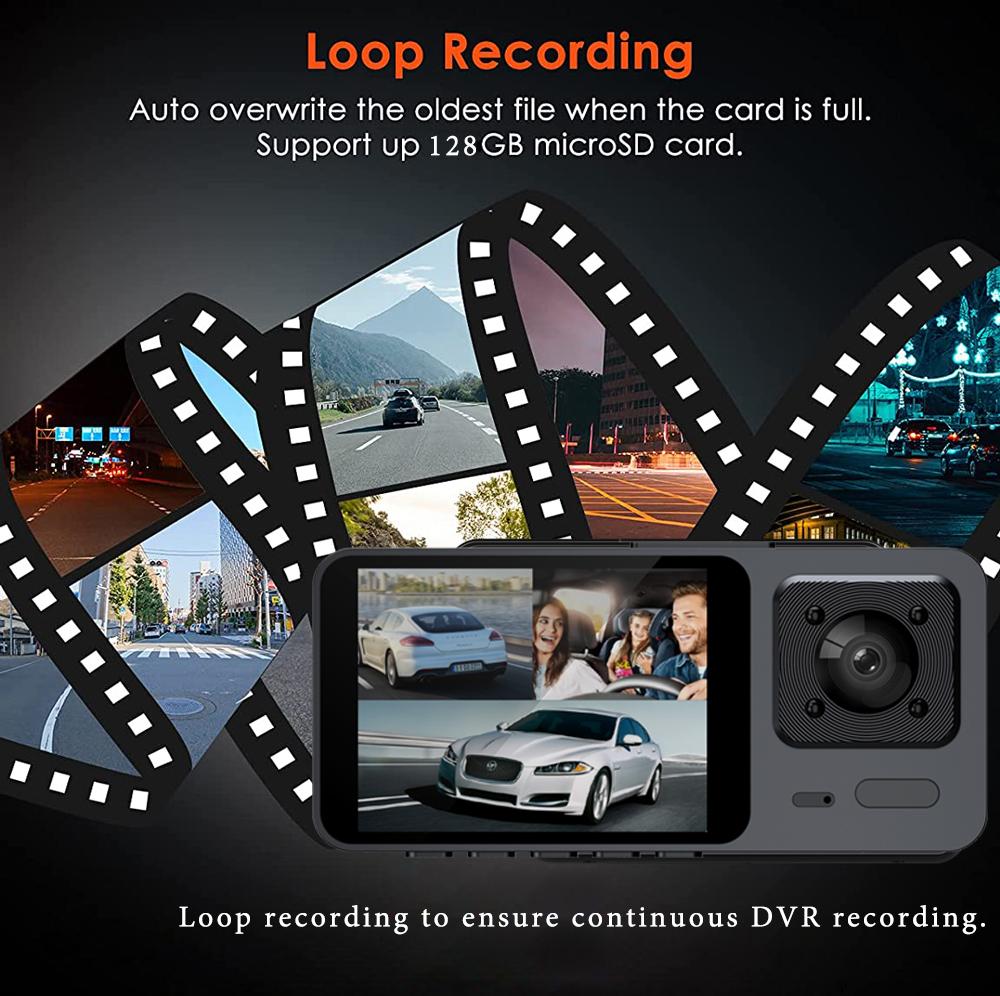 Новый 4K 3-канальный регистратор для вождения, автомобильный видеорегистратор, камера переднего и заднего вида, Wi-Fi, видеорегистратор, ночная версия, автомобильный рекордер, черный ящик