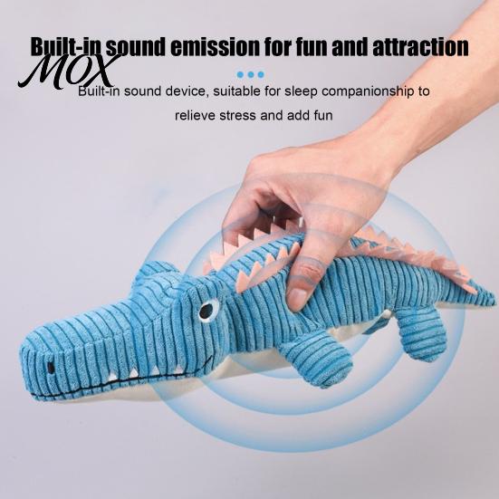 Tug Games for Dogs Corduroy Crocodile Dog Toy, Squeaky Plush Chew Soft Interactive Pet Companionship Toys Stuffed Animal Small to Medium Biting, Play