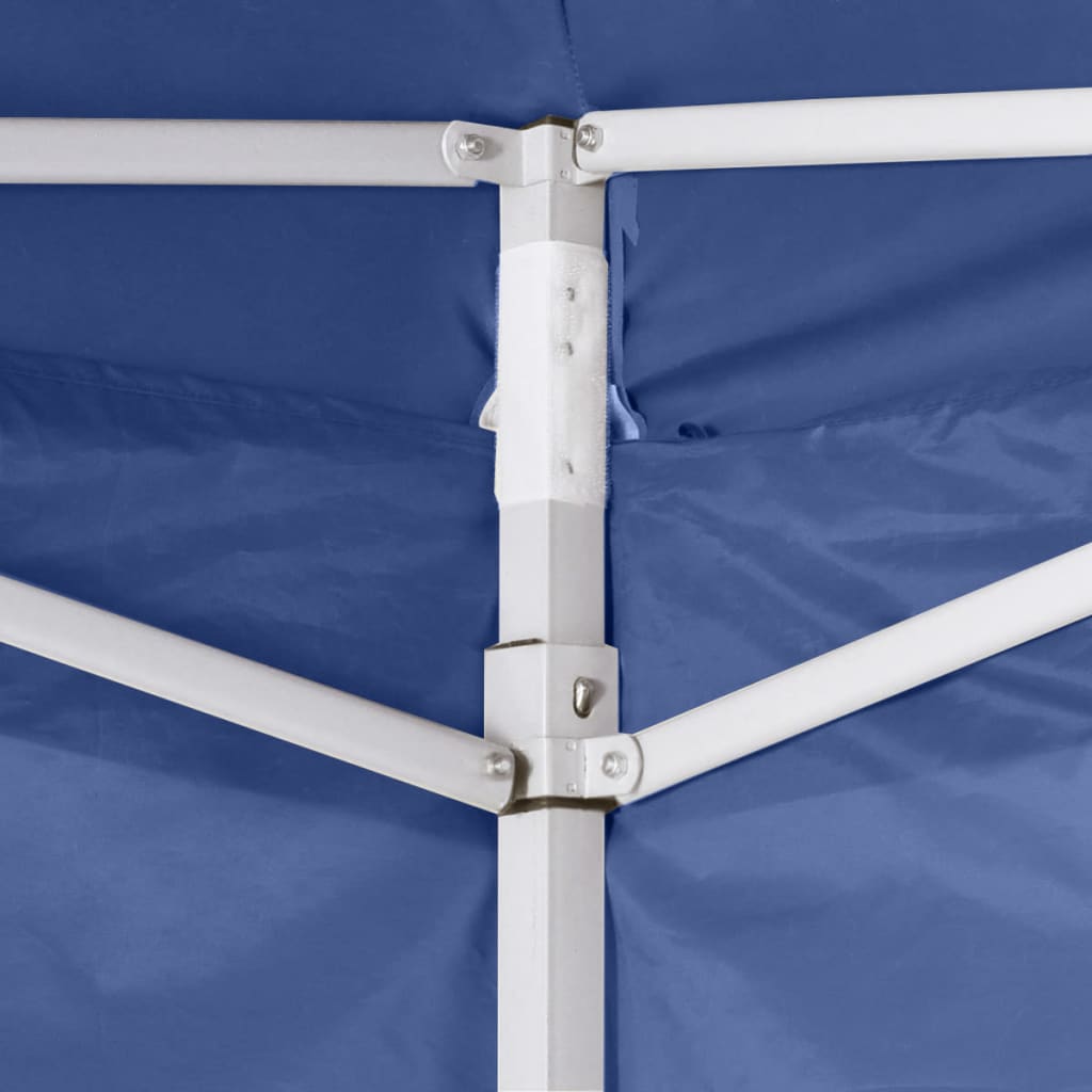 Professional Folding Party Tent with 4 Side Walls 2*2 m Steel Frame Blue
