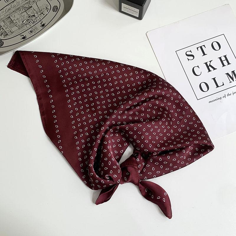 70 шелковый платок квадратный платок высокое чувство моды темперамент платок в горошек шаль имитация шелка маленький платок головной платок летняя повязка на голову