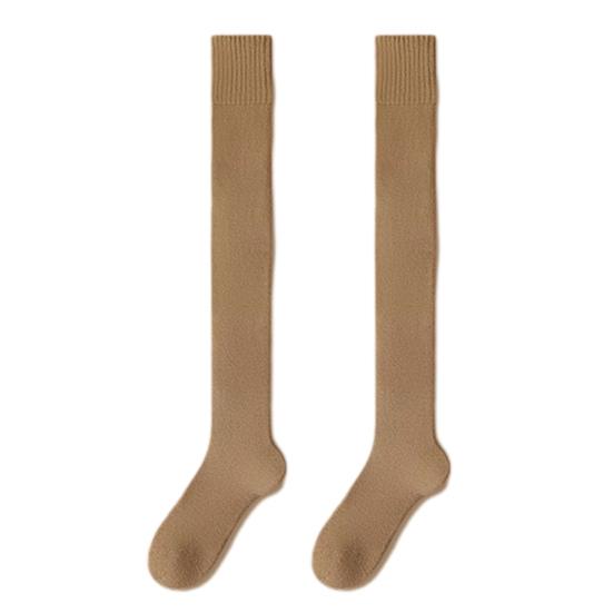 Женские носки Зимние теплые длинные чулки Толстые термоэластичные чулки Дышащие утолщенные повседневные носки до колена для повседневной носки и сочетания