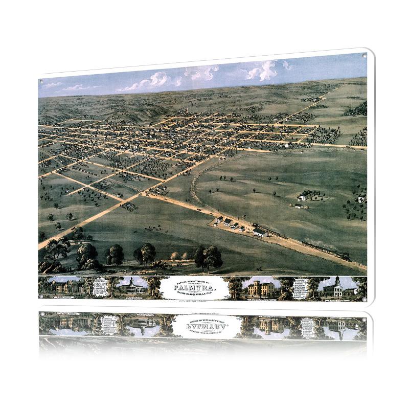 Map Palmyra Missouri Tinplate Poster Custom Wall Art Vintage Metal Signs Retro Tin Plaque for Home Decorations Decoration Gaming
