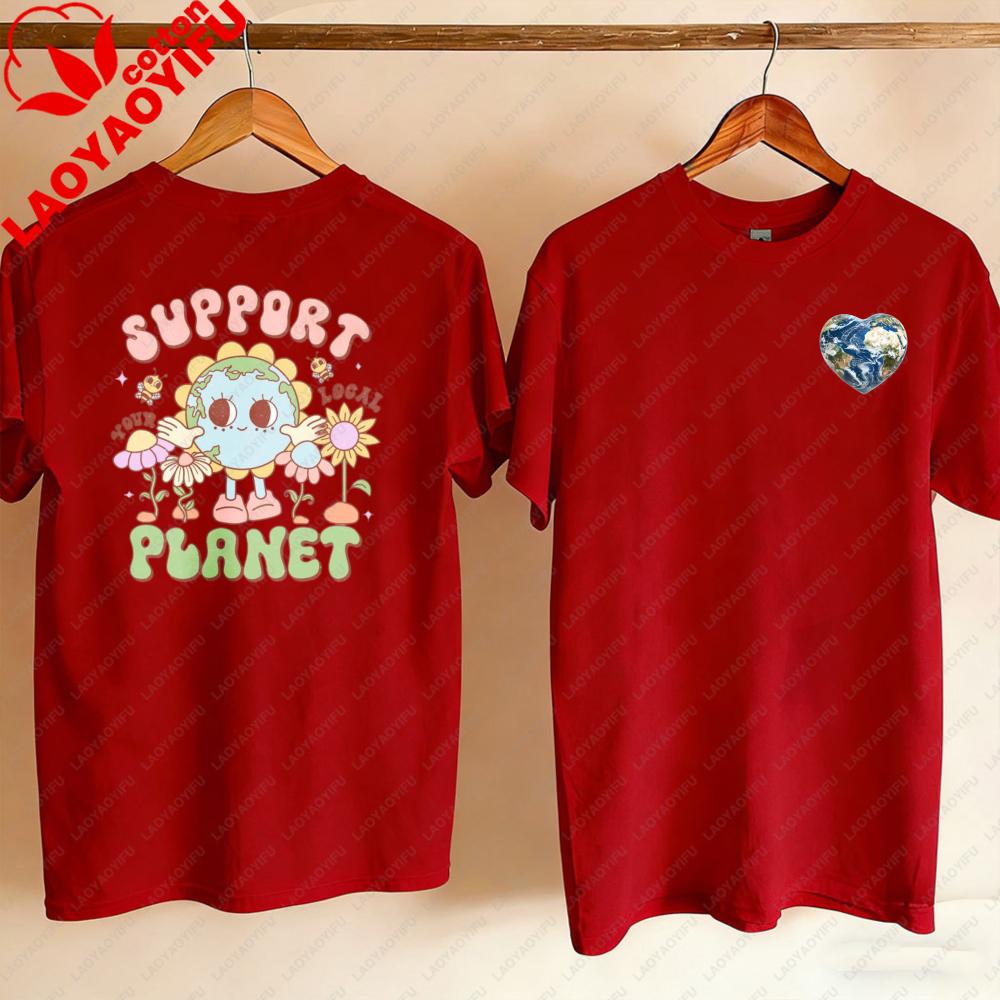 Earth Day Shirt Support Your Local Planet Planet Awareness Tee Oversized T Shirt Kawaii Clothes Harajuku Aesthetic Clothes