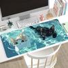 Magical Starry Woods Kitten Gaming Mouse Pad Glitter Star Black Cat Art Print Non Slip Mat For Home Office Desktop Accessories