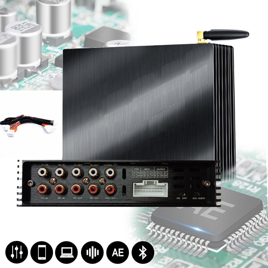 4Ch In/6Ch Out Car Digital Dsp Amplifier High Resolution O Play Dsp Processor Amplifier Bluetooth 5.0 With Wiring Harness For Kia Hyundai 2016-20