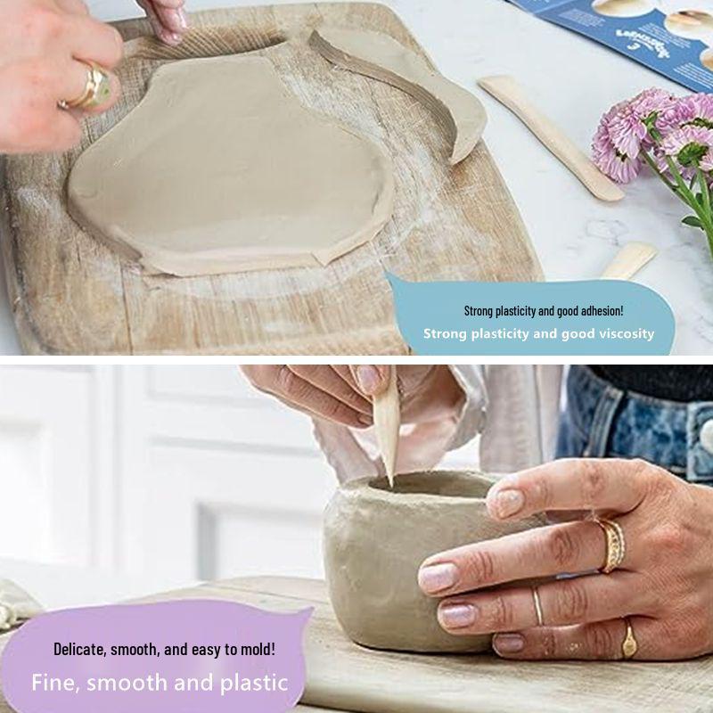 Air-Dry No-Bake Pottery Clay and Tool Set for Shaping and Sculpting