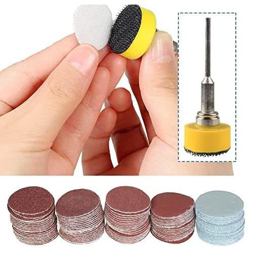 Wolfride 100-Piece 25mm Round Sandpaper, Waterproof, Magic-Type, 100, 180, 240, 1500, 3000mm, for Woodworking, Precision Finishing, Mirror Polishing,