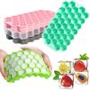 1PC 37Grid  Ice Tray Mold Food Grade Soft Silicone Ice Cube With Cover Honeycomb Washable And Reusable DIY Ice Maker Home Kitchen Tools