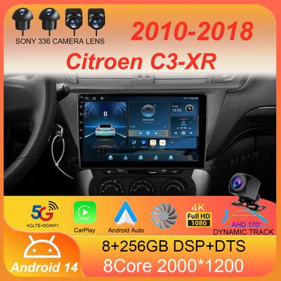 Автомагнитола Android 14 Carplay Auto Для Citroen C3-XR 2010-2018 Мультимедийный Видео Плеер Навигация GPS Стерео Головное Устройство Wifi+4G BT