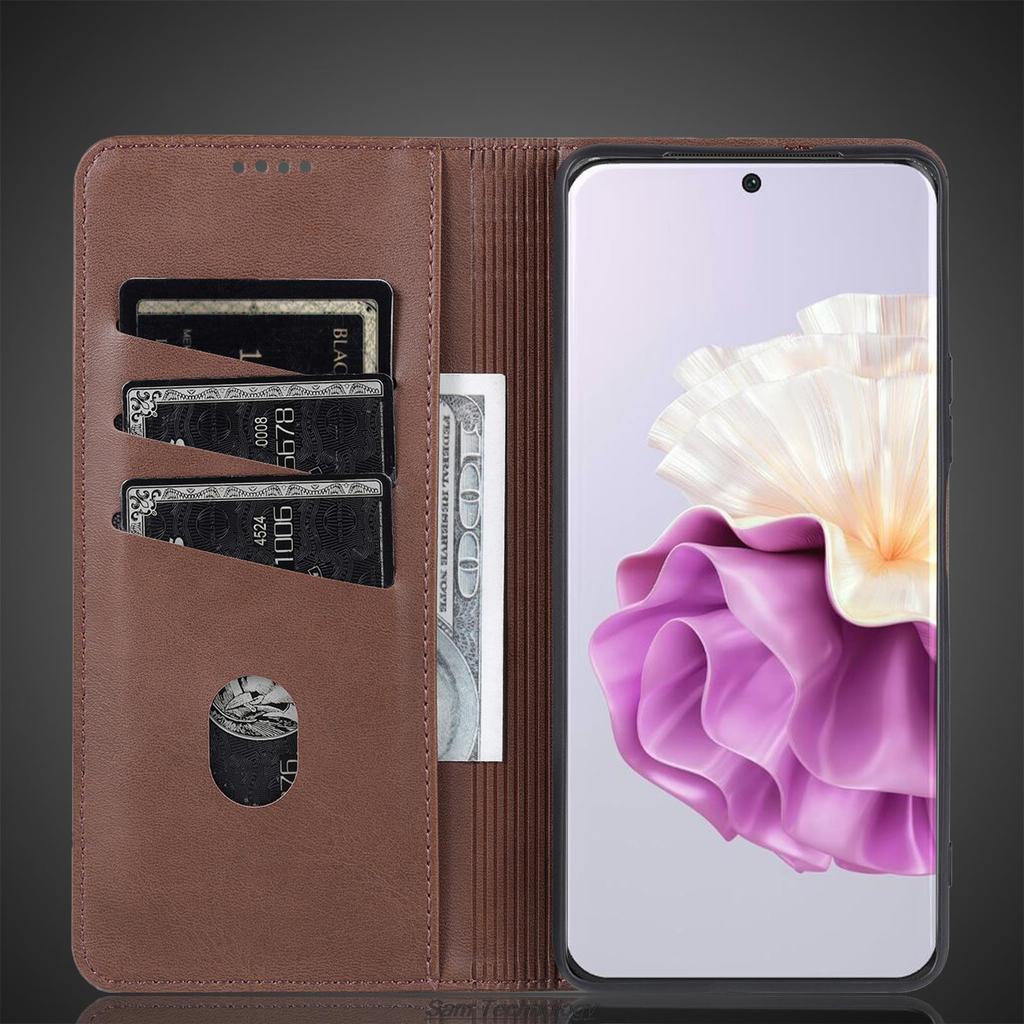 Роскошный магнитный адсорбционный кожаный чехол для Huawei P60 / Huawei P60 Pro Flip Cover Защитный чехол Capa Fundas Coque