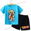 Naruto Boy Girl T-shirt Set Cartoon Tees Anime Cartoon Children Cotton Short Sleeves Shorts 2pcs Set Kids Fashion Summer Clothes