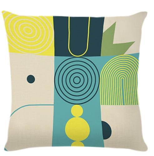 Memphis style geometry Doublesided Printed pillow cover Short plush Suitable living rooms bedrooms sofas throw cushion cover