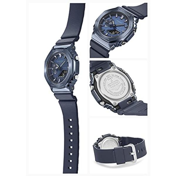 Casio G-SHOCK Quartz GM-2100N-2AJF Мужские часы с металлическим покрытием и светодиодной подсветкой Голубые НОВИНКА