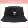 Piece Skull One Embroidered Unisex Breathable Double Sided Bucket Summer Hat