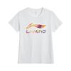 Li Ning Mother Logo Printed Loose Comfortable Casual Short Sleeve T-Shirt Women T-Shirts White AHSVA76-2