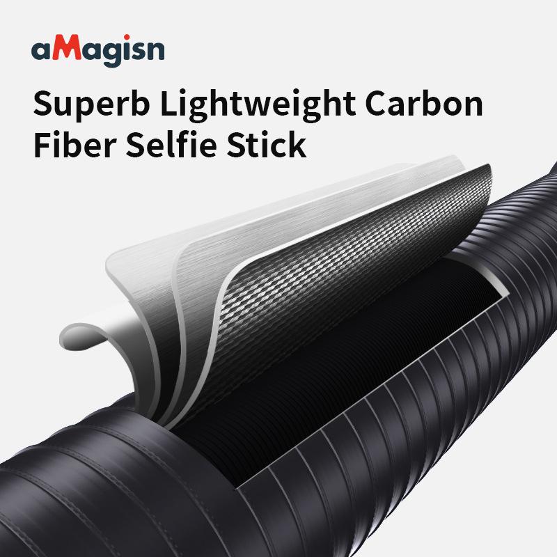 AMagisn Invisible Selfie Stick 3M Carbon Fiber Extended 118" Long Pole for Gopro Max for Insta360X2 X3 X4 X5 Accessories 7
