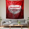 Arsenal Crest Red White Grunge Football Fans Art Tapestry for Dorm Room Wall Hanging