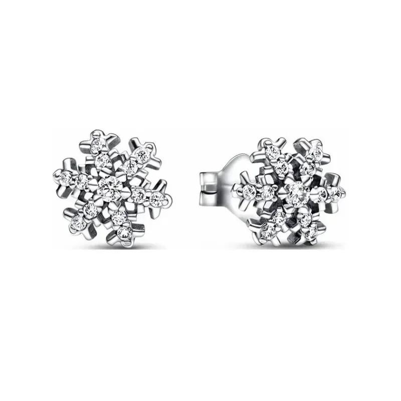 Серьги-сердечки из серебра 925 пробы Изысканные Блестящие Круглые Легкая Роскошь Ювелирные изделия Идеальные Праздничные Подарки для Нее