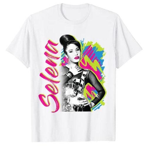 Selena-Quintanilla - Selena Colorful Retro T-Shirt Funny Graphic Tee Tops Gifts Short Sleeve Blouses Summer Fashion Clothing