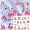 1 Sheet Flower Series Nail Art Water Transfer Sticker Full Wraps Deer Lavender Tattoo Flamingo Nail Tips DIY Decals Decoration