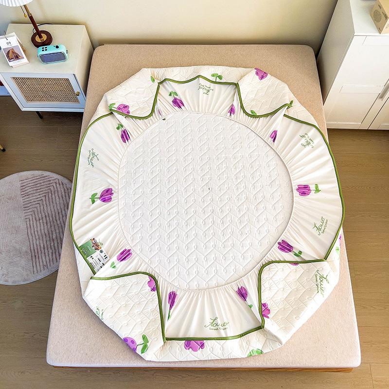 Латексный спальный коврик для матери и ребенка, трехсекционное покрывало с крутым латексным матрасом с шелковой подкладкой, защитный чехол